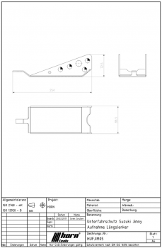 Preview: Horntools Unterfahrschutz Suzuki Jimny FJ Aufnahme Längslenker, Stahl